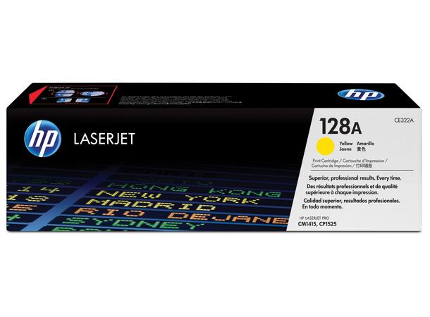 Toner HP CE322A 128A 1.3K gul 1.300 sider ved 5% 